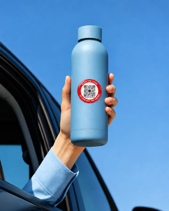 Water bottle · Round QR Stickers