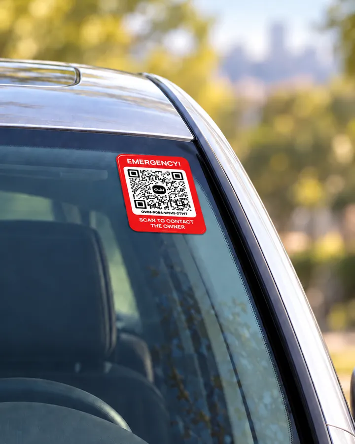 Car window · Emergency Car Sticker