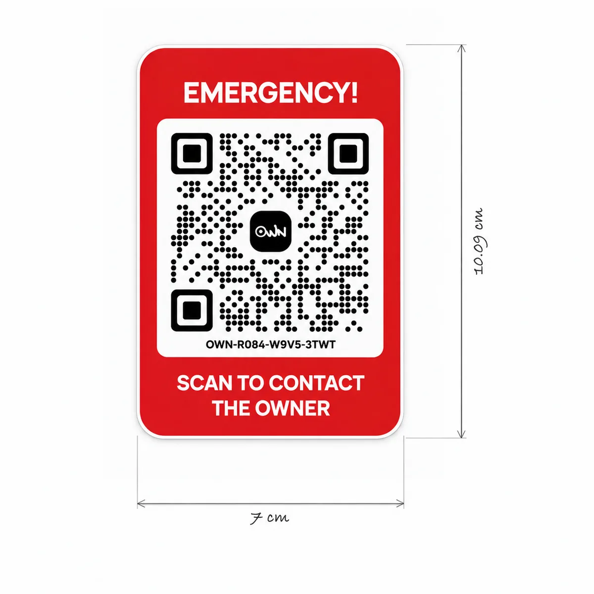 Emergency Car Sticker · Inside Glass · 6/6